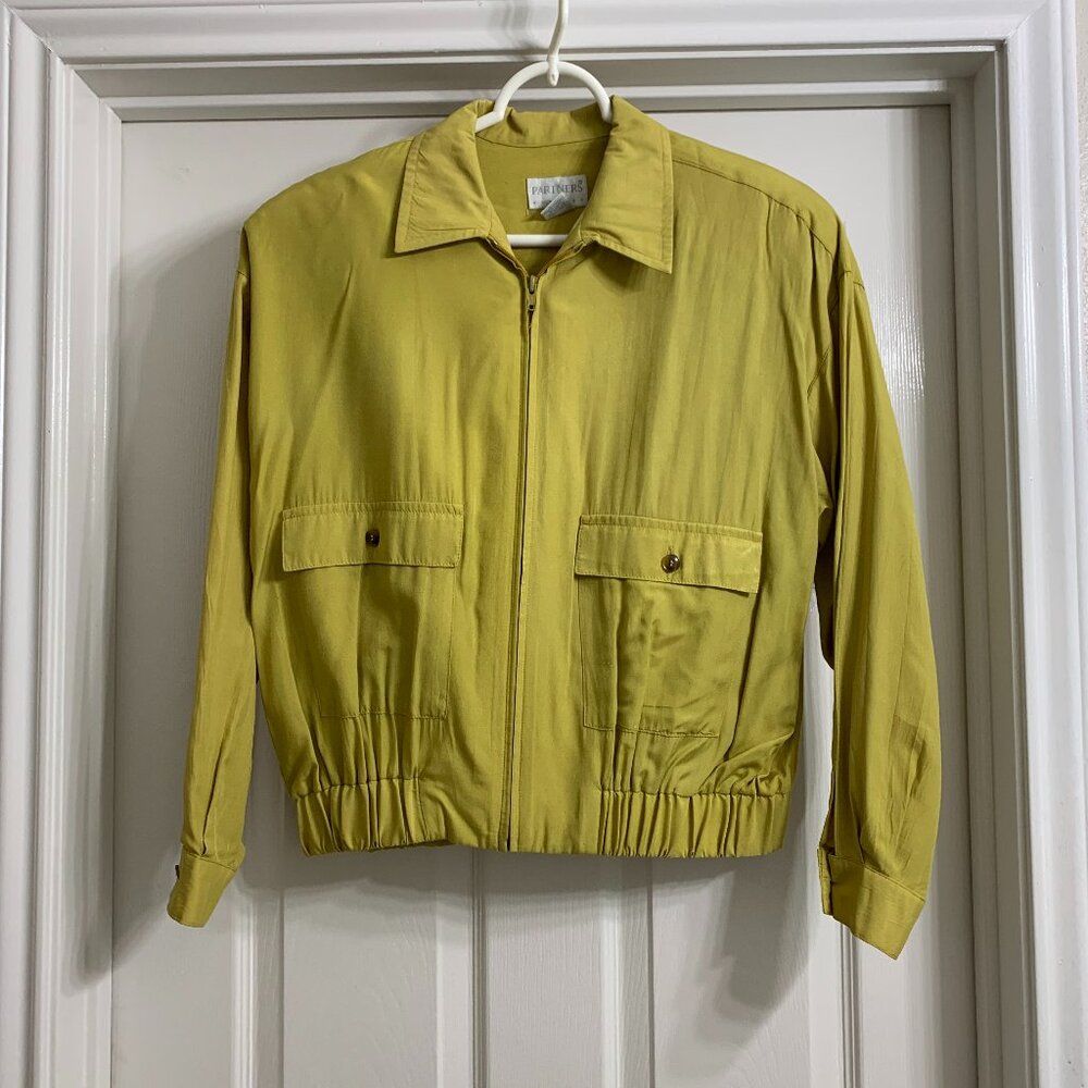 Partners Mervyns Women's Retro Lime Green Short Jacket, Size Medium